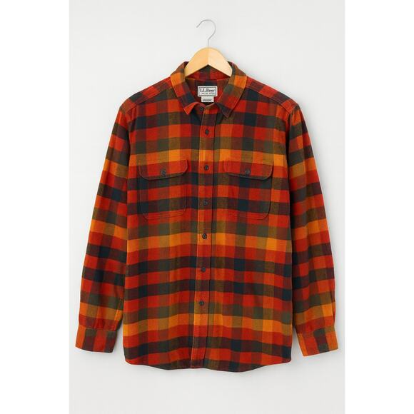 L.L.Bean Other - L.L.Bean Organic Cotton Flannel Shirt L Tall Slightly Fitted Plaid Fall Colors